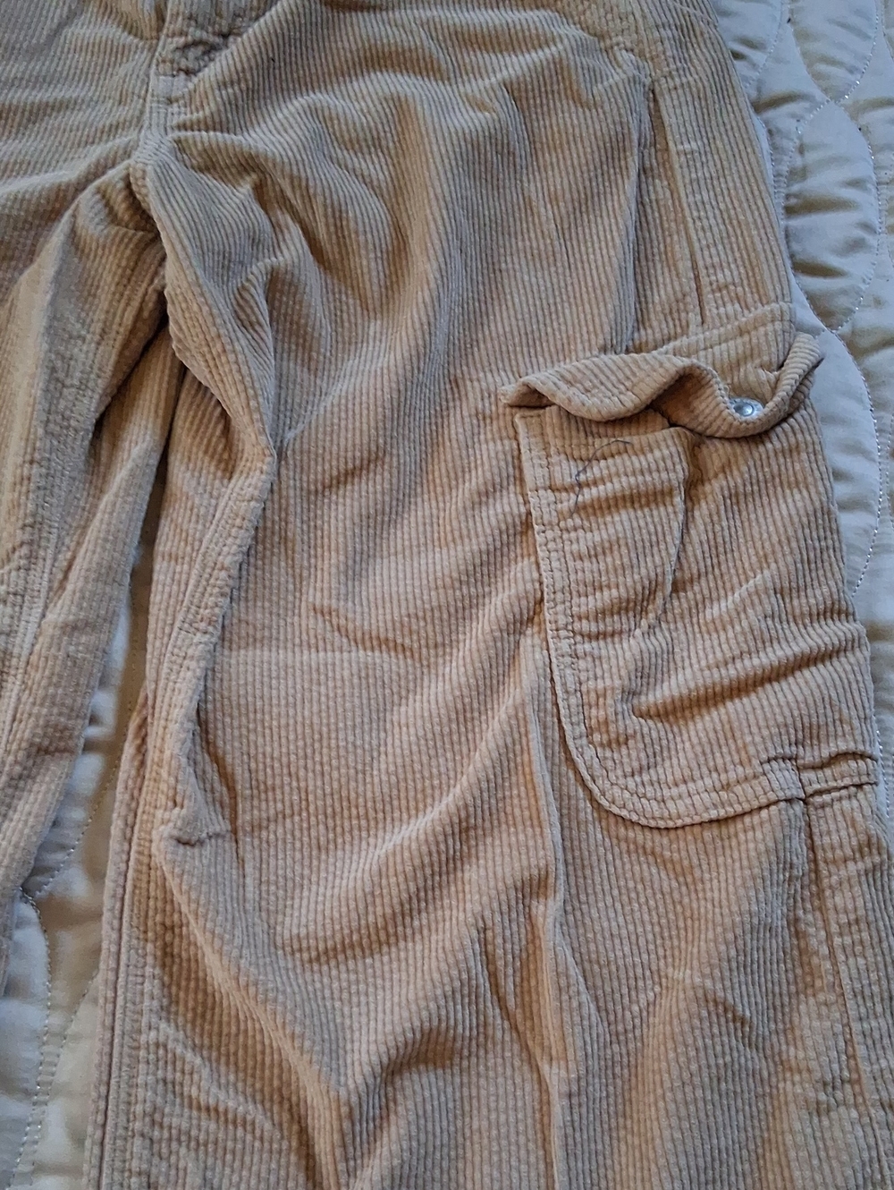 Corduroy Cargo Pants in Light Beige - Picture 4 of 9